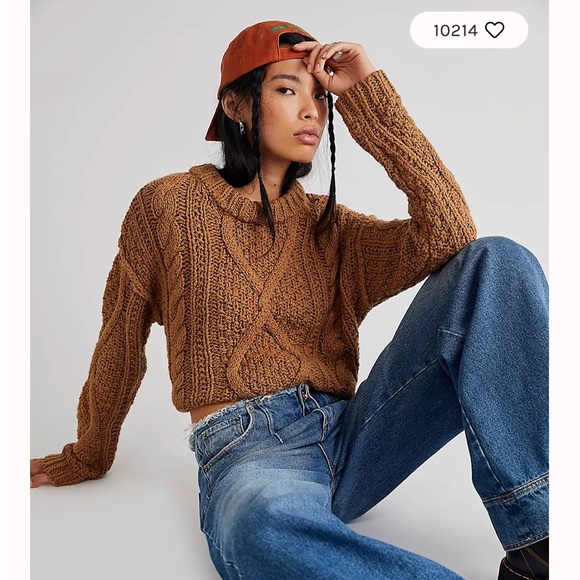 Free People Cutting Edge Cable Pullover SMALL - Picture 1 of 7